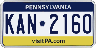 PA license plate KAN2160