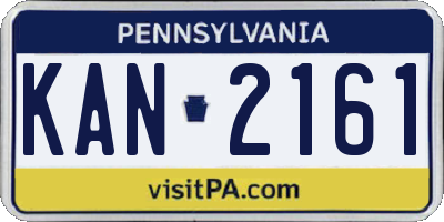 PA license plate KAN2161