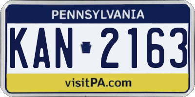 PA license plate KAN2163