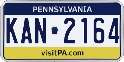 PA license plate KAN2164