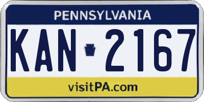 PA license plate KAN2167