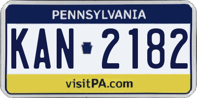 PA license plate KAN2182