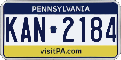 PA license plate KAN2184