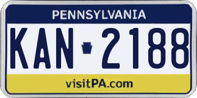 PA license plate KAN2188