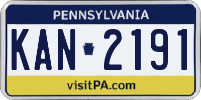 PA license plate KAN2191