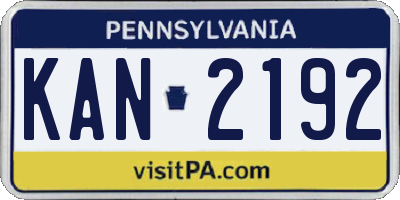 PA license plate KAN2192