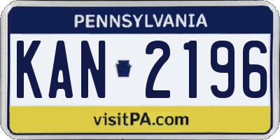 PA license plate KAN2196