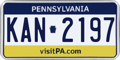 PA license plate KAN2197