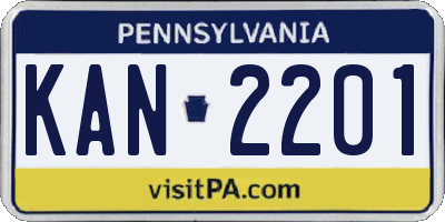 PA license plate KAN2201
