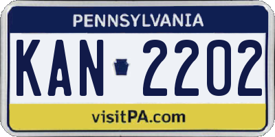 PA license plate KAN2202