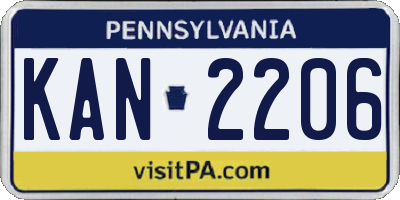 PA license plate KAN2206