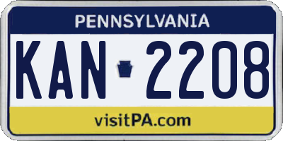 PA license plate KAN2208