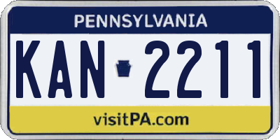 PA license plate KAN2211
