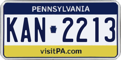 PA license plate KAN2213