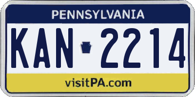 PA license plate KAN2214