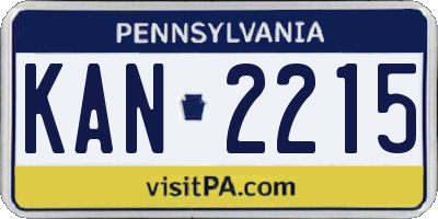 PA license plate KAN2215
