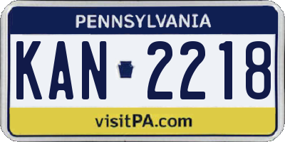 PA license plate KAN2218