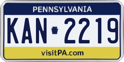 PA license plate KAN2219