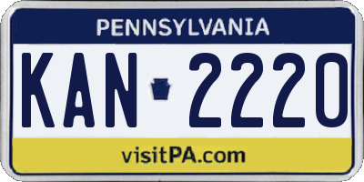 PA license plate KAN2220