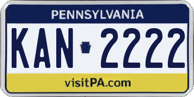 PA license plate KAN2222
