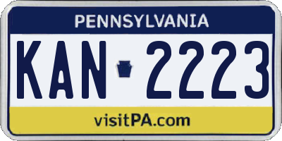 PA license plate KAN2223