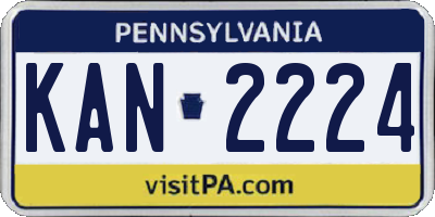 PA license plate KAN2224