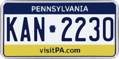 PA license plate KAN2230