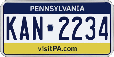 PA license plate KAN2234