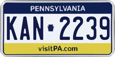 PA license plate KAN2239