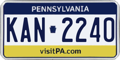 PA license plate KAN2240