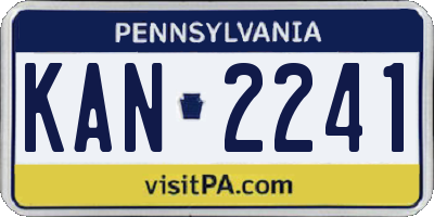 PA license plate KAN2241