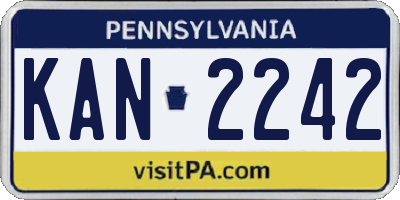 PA license plate KAN2242