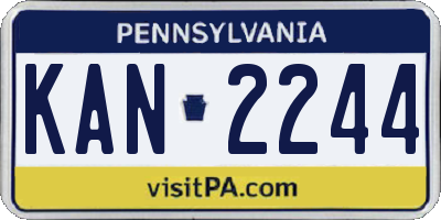 PA license plate KAN2244