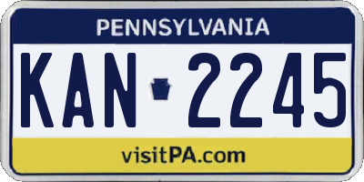 PA license plate KAN2245