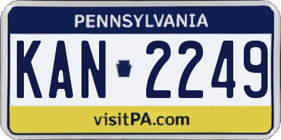 PA license plate KAN2249