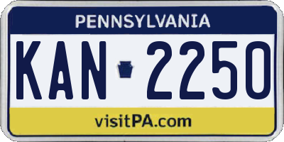 PA license plate KAN2250