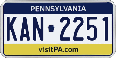 PA license plate KAN2251