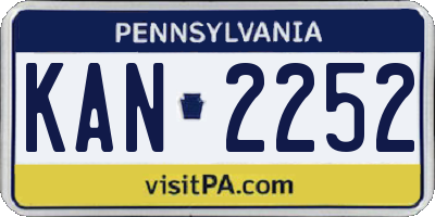PA license plate KAN2252