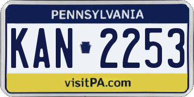 PA license plate KAN2253