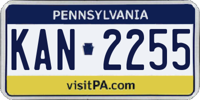 PA license plate KAN2255