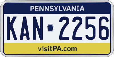 PA license plate KAN2256