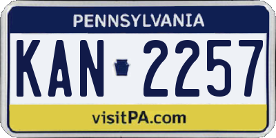 PA license plate KAN2257