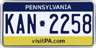 PA license plate KAN2258