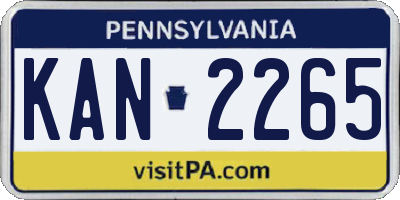 PA license plate KAN2265
