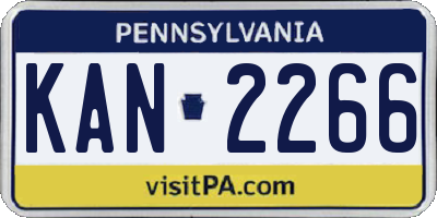 PA license plate KAN2266