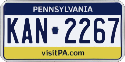 PA license plate KAN2267