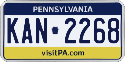 PA license plate KAN2268