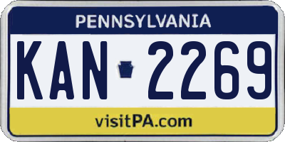 PA license plate KAN2269