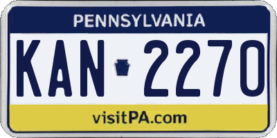 PA license plate KAN2270