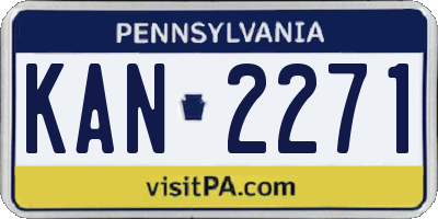 PA license plate KAN2271